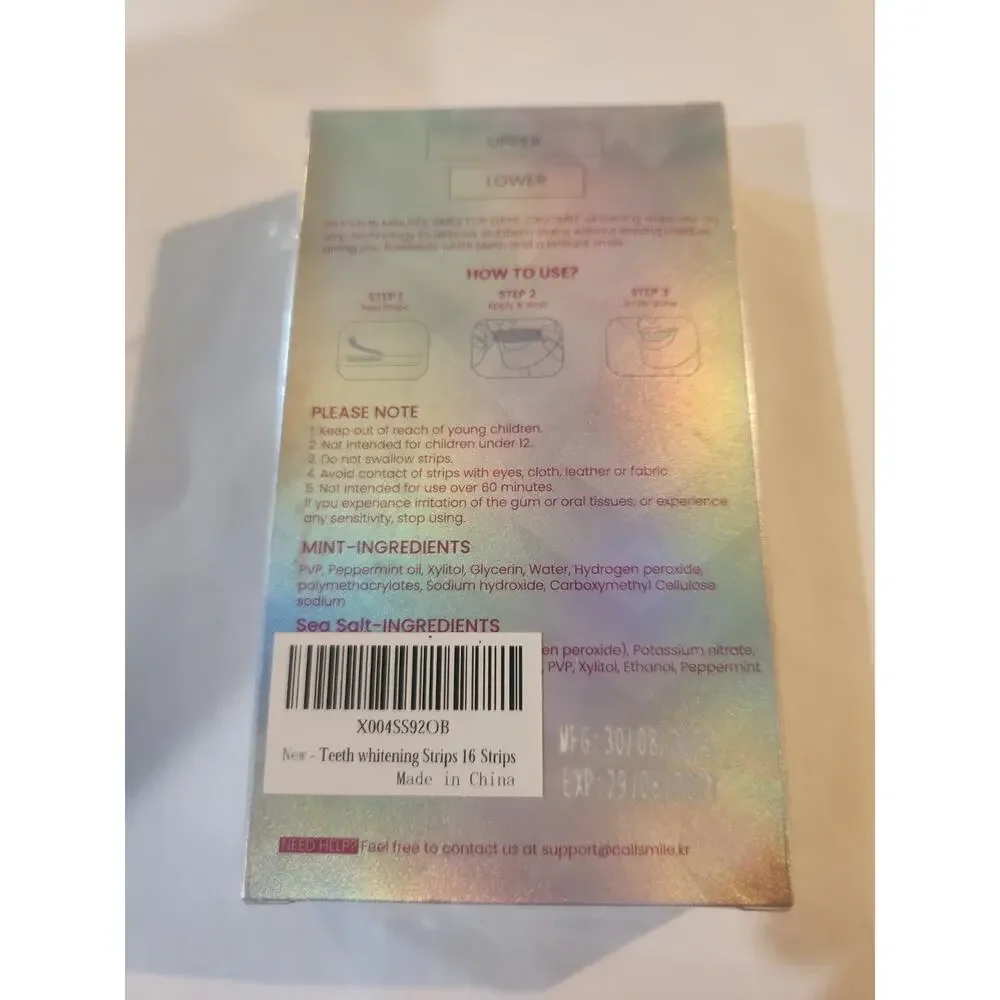 CALLSMILE Teeth Whitening Strips 28 + 4 Strips = 16 Treatments Mint + Sea Salt
